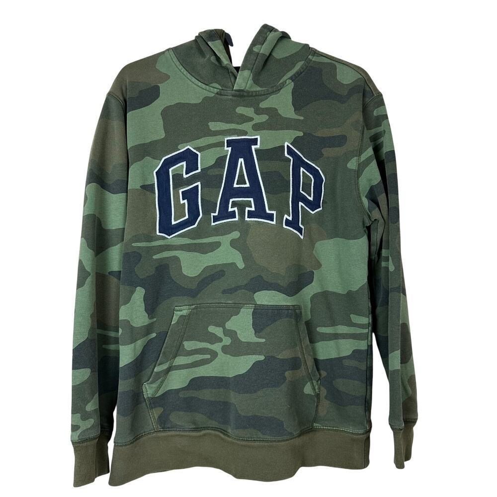 GAP Kids XXL Camo Hoodie Military Green Pullover Sweatshirt
